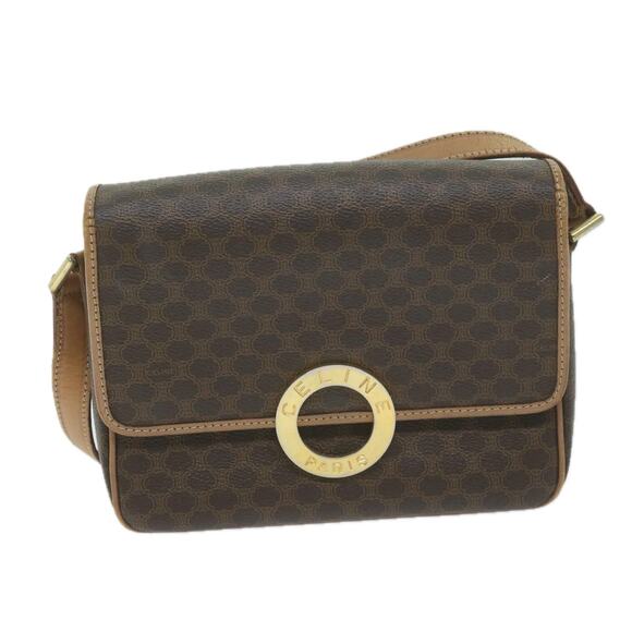 CELINE Macadam Canvas Shoulder Bag Pvc Brown - Picture 2 of 12